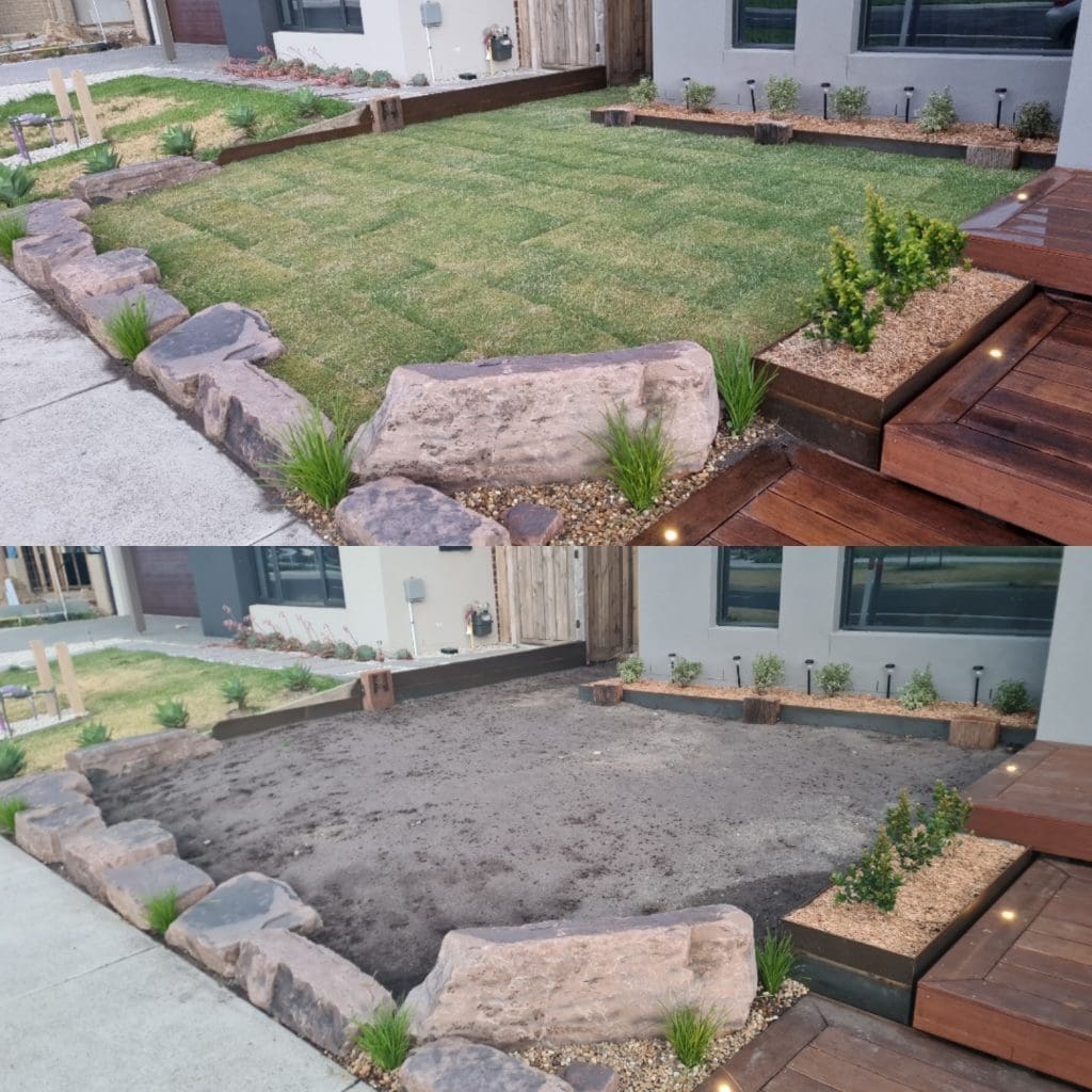 Brompton Gardens Eastern Suburbs Steel and Stone Edging Before & After